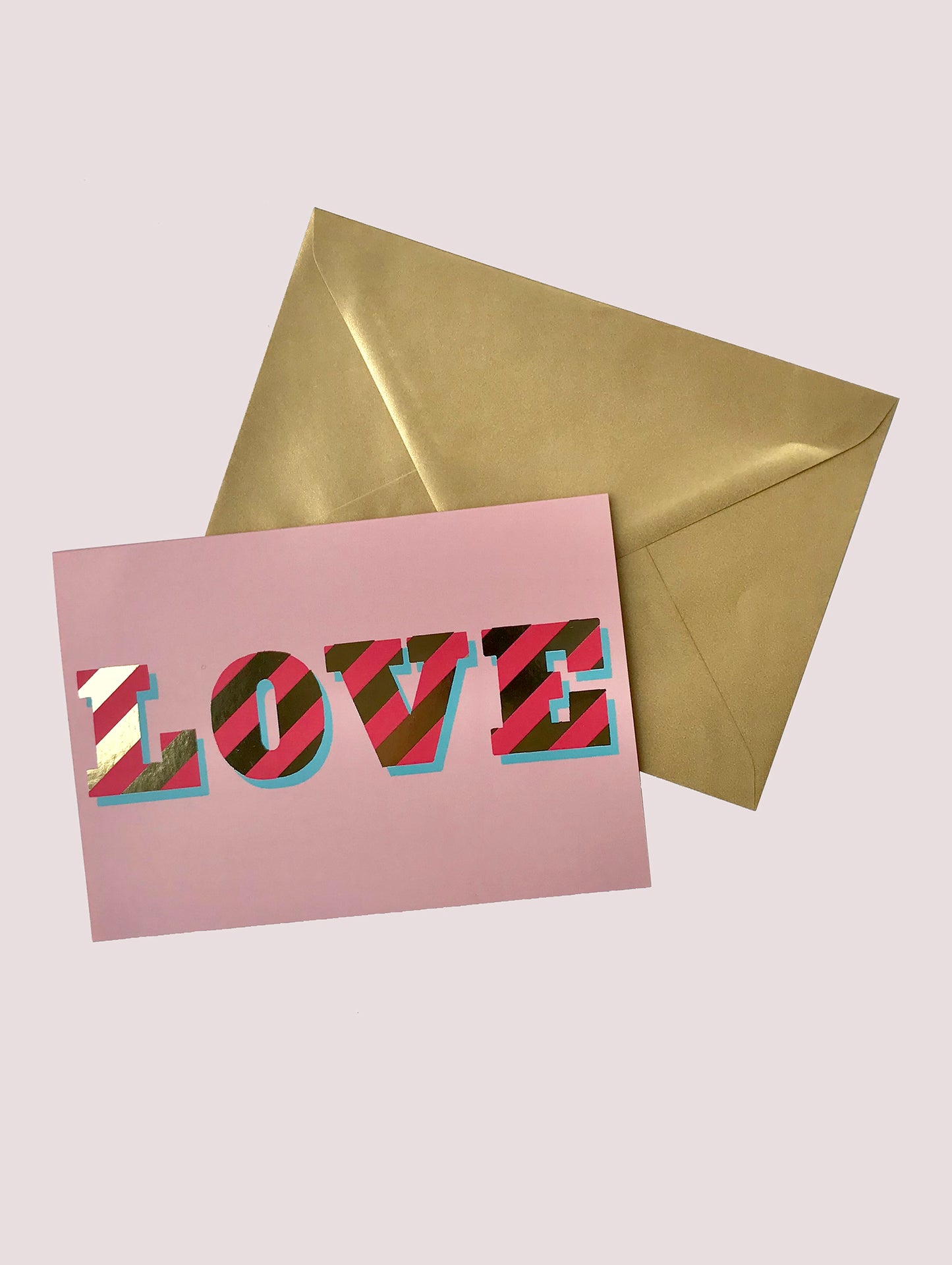Love stripe greeting card with envelope