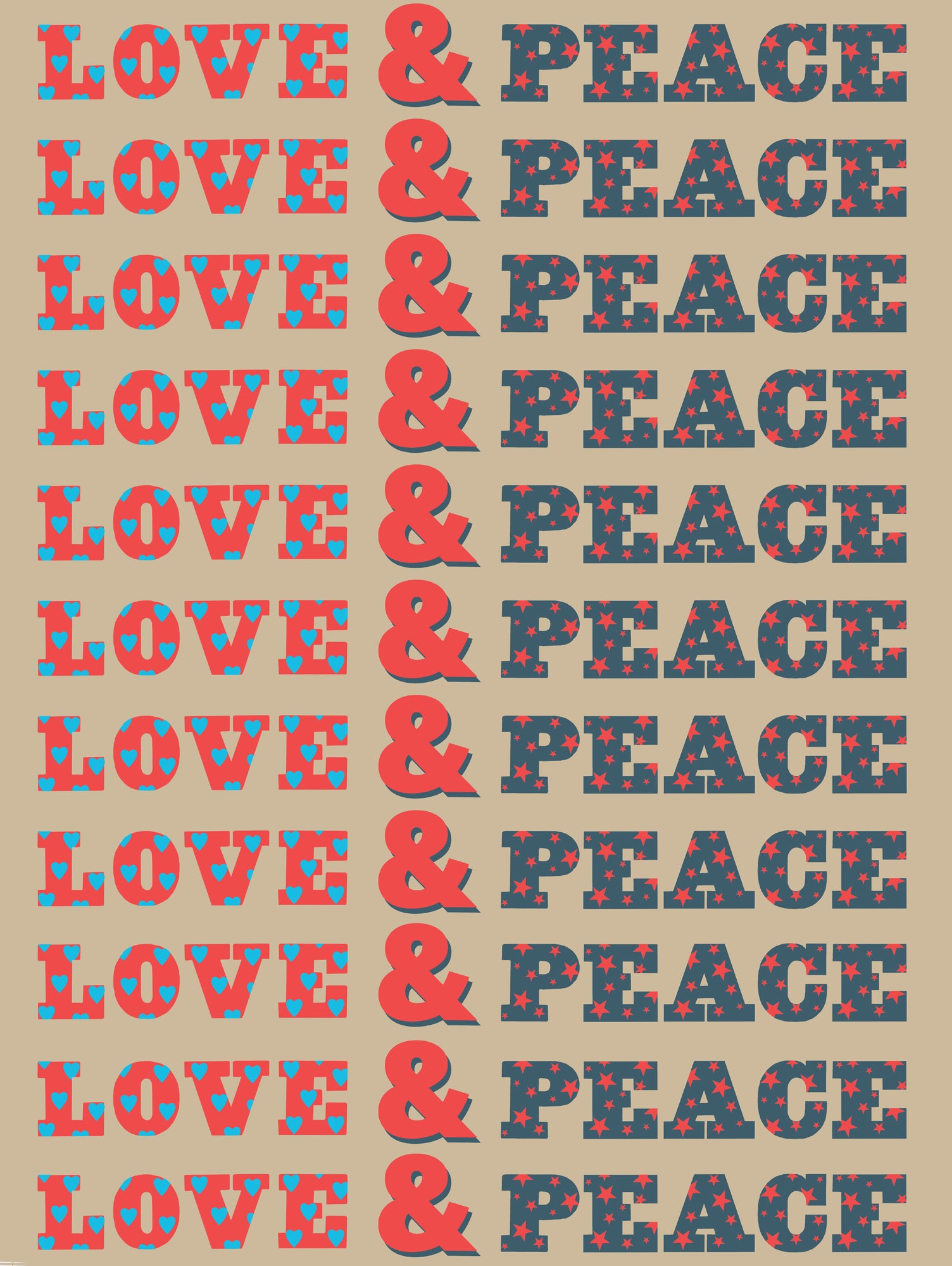 LOVE & peace wrapping paper