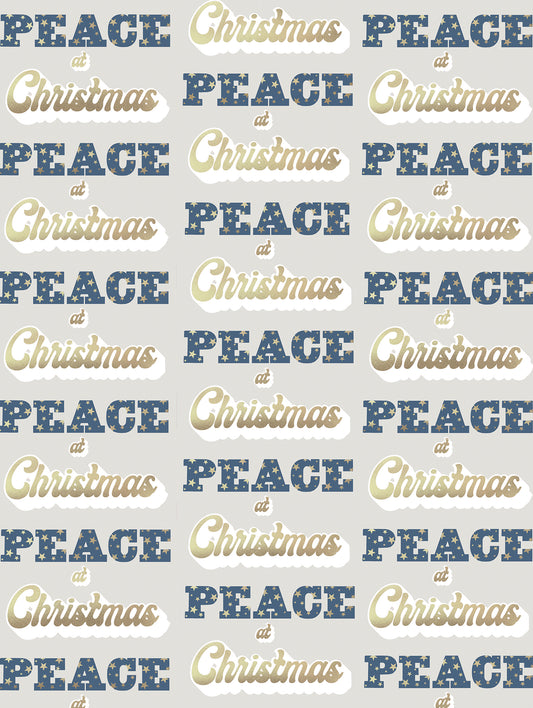 PEACE at Christmas wrapping paper