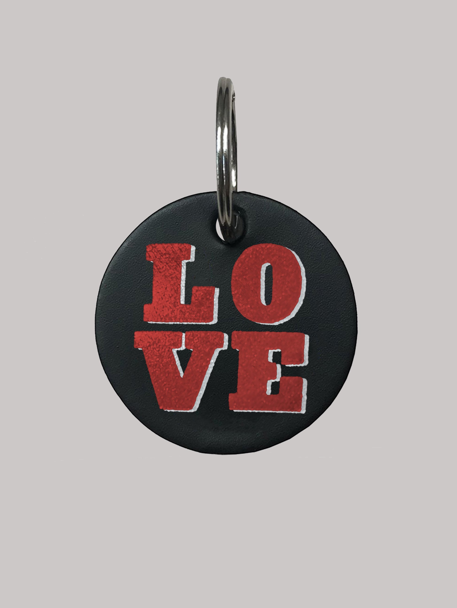 LOVE DARK LEATHER KEY RING – Dandy Star - Main Image