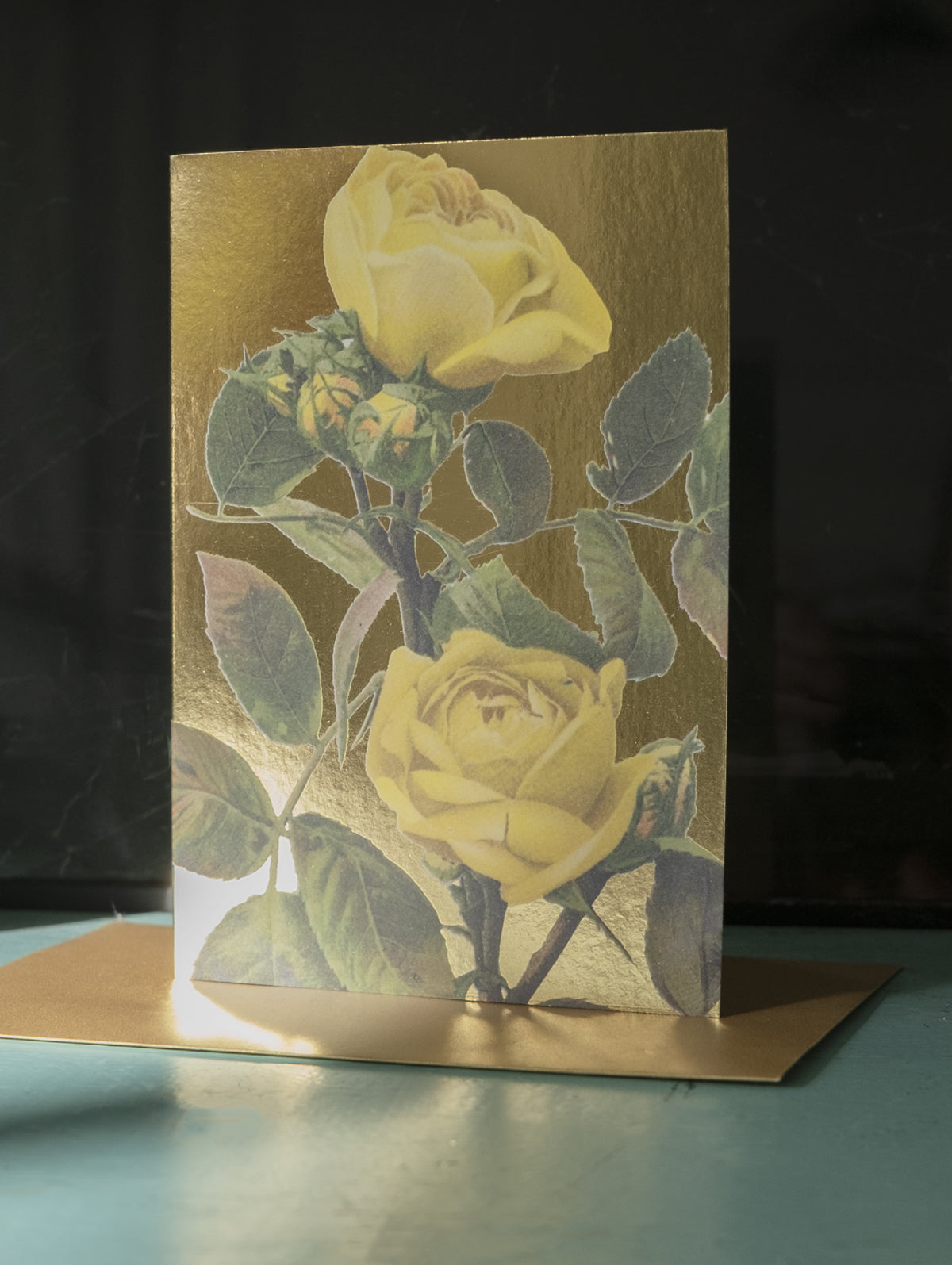 YELLOW ROSES GREETING CARD